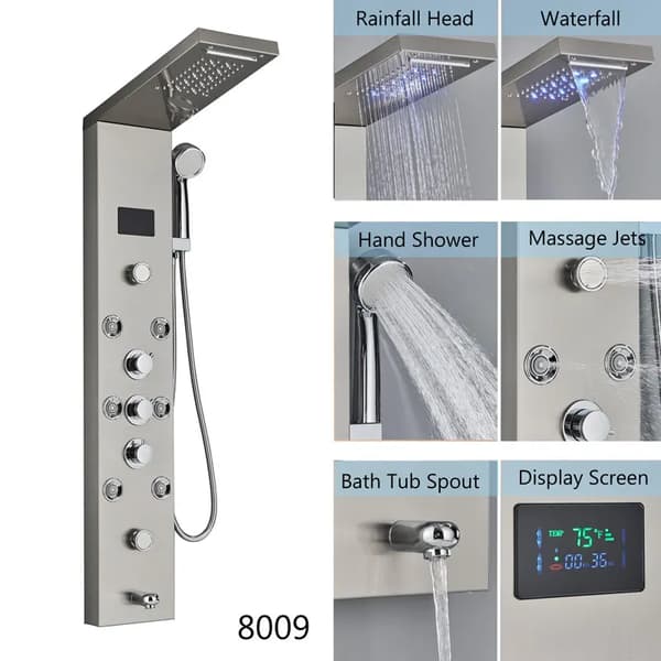 Bruserpanel, Digital Skærm, Kropsmassage Jetstråler,Børstet 8009