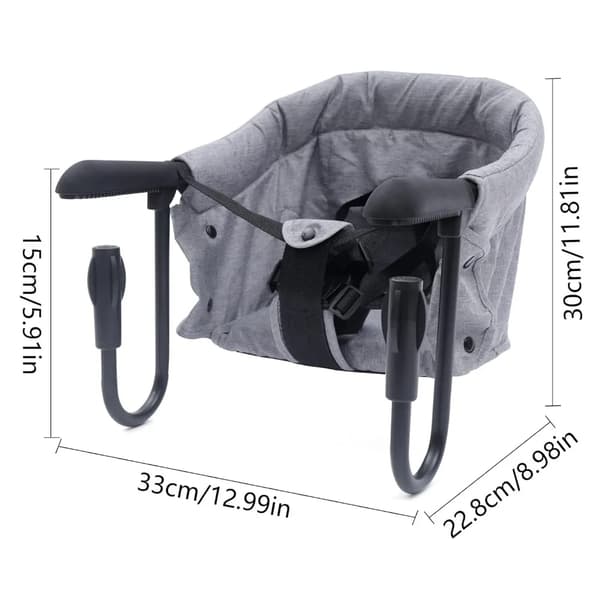 Babymadstol, Krog-design, Bærbar og Sammenklappelig,GRÅ