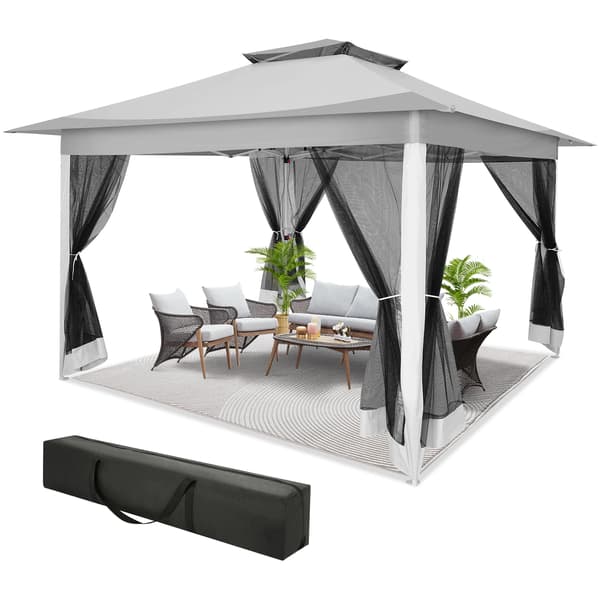 Gazebo, Pop-Up Design, UV Beskyttelse,Lys Grå