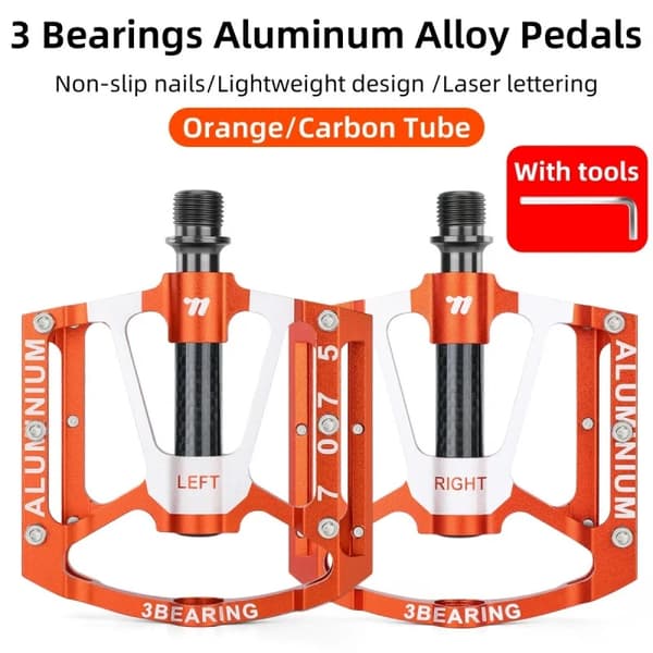 Cykelpedaler, Ultralätt Design, Antiglidfunktion,Apelsin