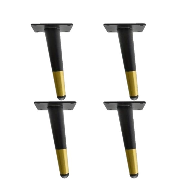 Møbelben, Solid Metal, Mid-Century Modern Design,4stk15cmSortGuldOb