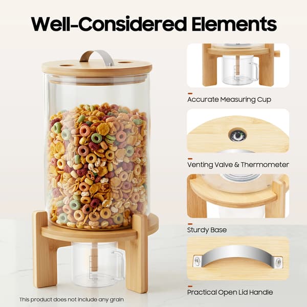 Cereal Dispenser, Holdbar Glas, Moderne Design,Klar
