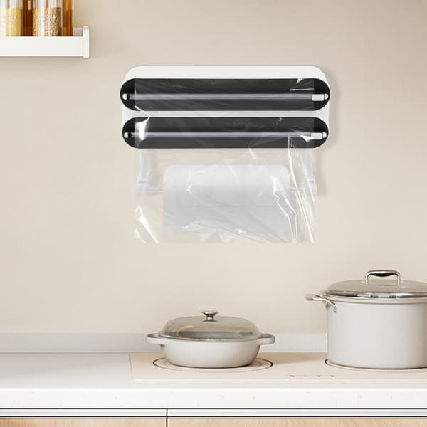 Väggmonterad Dispenser, 3-i-1 Design, Säker Skärblad,VIT