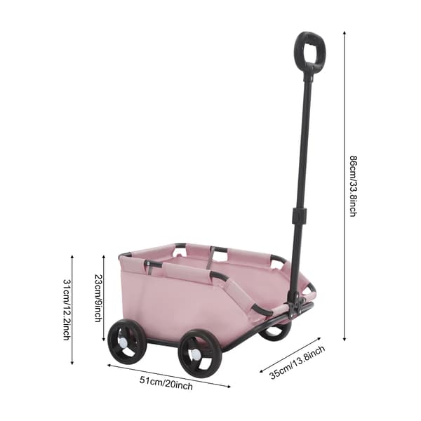 Kæledyrsvogn, 4-hjulet design, nem navigation,Pink