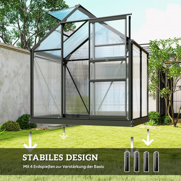Växthus, Aluminiumkonstruktion, Takfönsterdesign, VIT