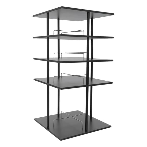 Sko Rack, 4 Niveauer, 360° Rotérbar,Sort