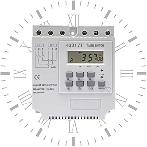 Digital timer, programmerbar, 3-faset drift,GRÅ