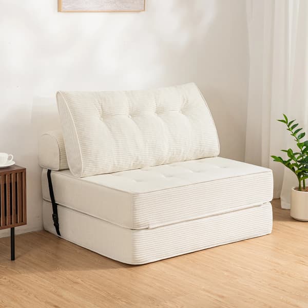 Konvertibel Sängsoffa, Fällbar Design, Bekväm och Hållbar,VIT
