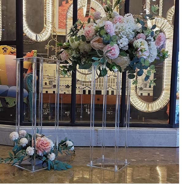 Blomsterställ, 60 cm Högt, Modern Geometrisk Design,Klar