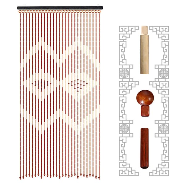 Bambus Perle Gardin, Håndlavet Design, Alsidig Anvendelse,Brun