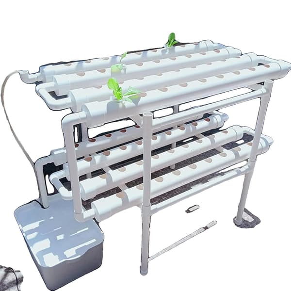 Hydroponiskt system, 72 växt hål, automatisk bevattning,VIT