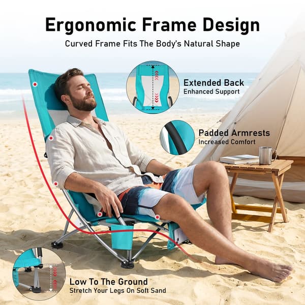 Strandstol, Bärbar Design, Ergonomiskt Stöd,A