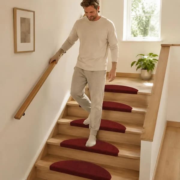 Trappemåtter, Skridsikre Design, Nem Installation,Rød