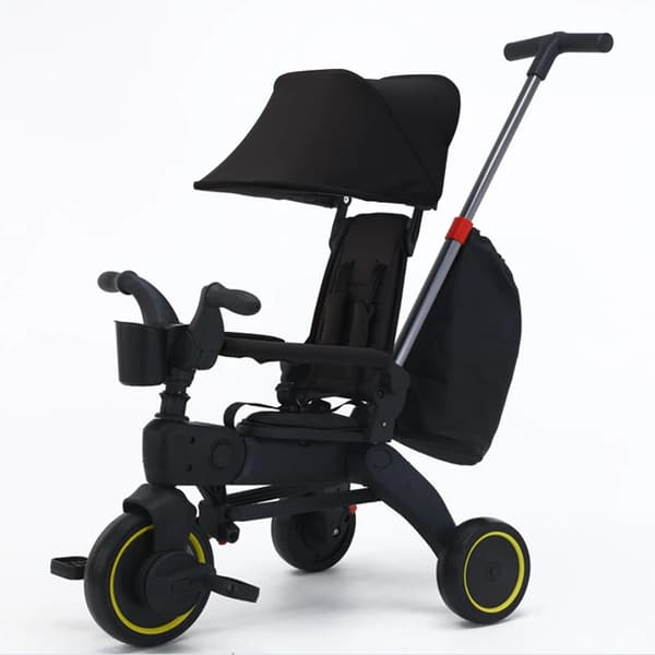 Kompakt Børnesæde, Tumling Cykel, Letvægtsdesign,Sort