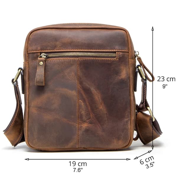 Messenger Bag, Ægte Læder, Casual Design,Kaffe