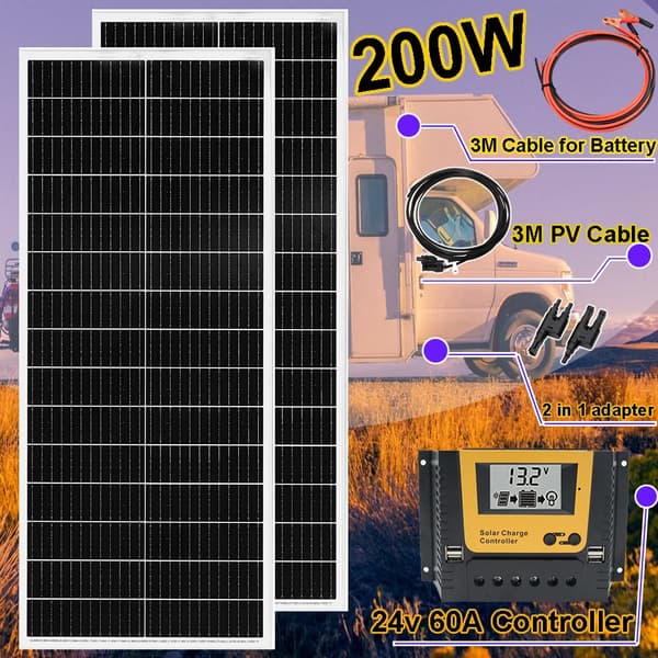Solpanelssystem, Hög Effektivitet, Off-Grid Kompatibel,24V 200W solkit