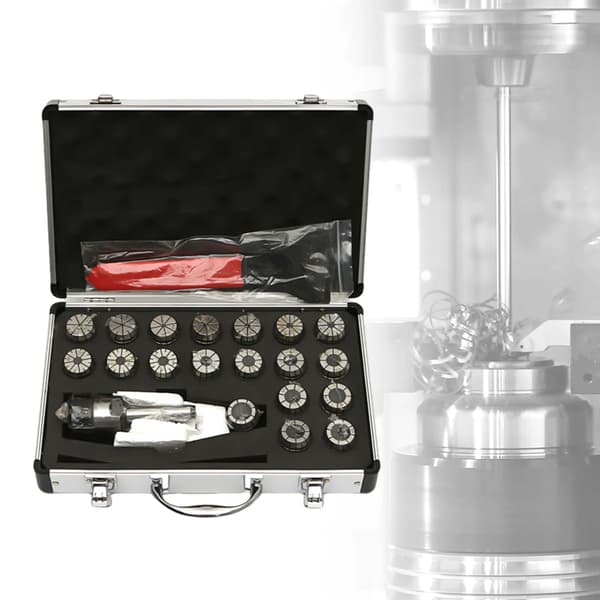 CNC Chuckset, 19 Delar, Hög Precision 0,015mm,Silver