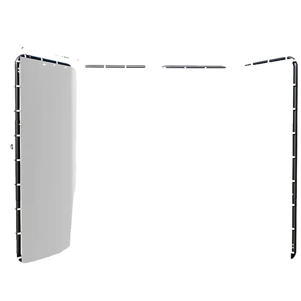 Bakgrundsställ, Hållbar Metall, Kompakt Förvaring,240x400cm Vit