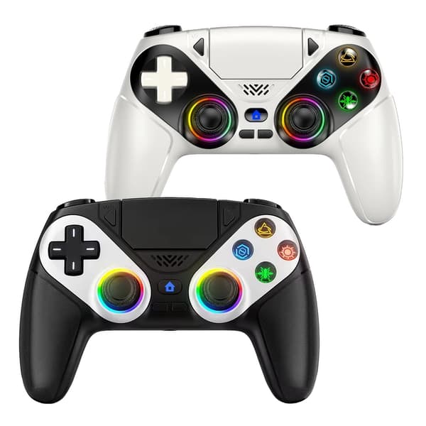 Trådlös Spelkonsol, Bluetooth-anslutning, Programmerbara Bakknappar, SVART VIT