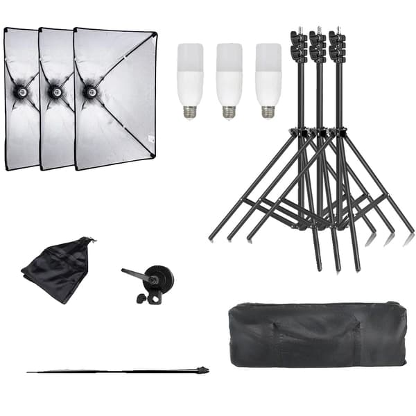 Softbox Belysningskit, E27 Kompatibilitet, Holdbare Materialer,3stk Ny 30w
