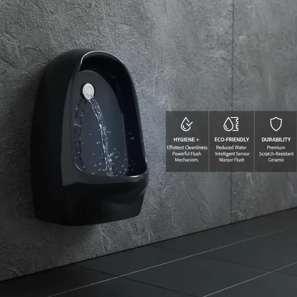 Toilet Flush Ventil, Dobbelt-Spuling, Siphon Spuling,Sort