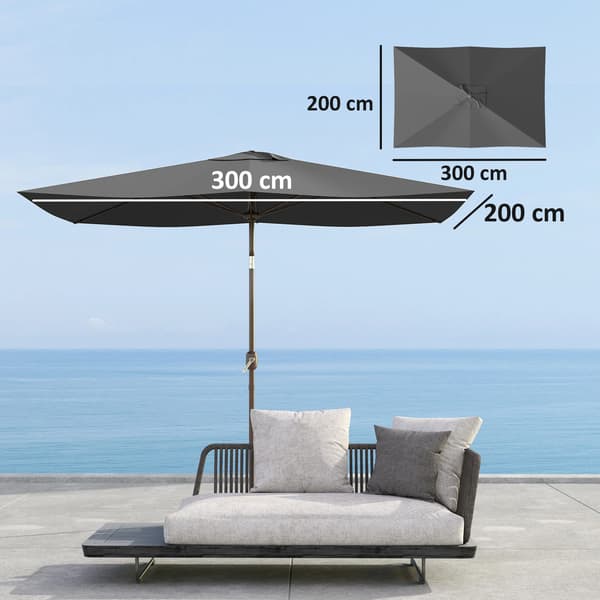 Parasol, Ventileret Design, UV Beskyttelse,Mørk Grå