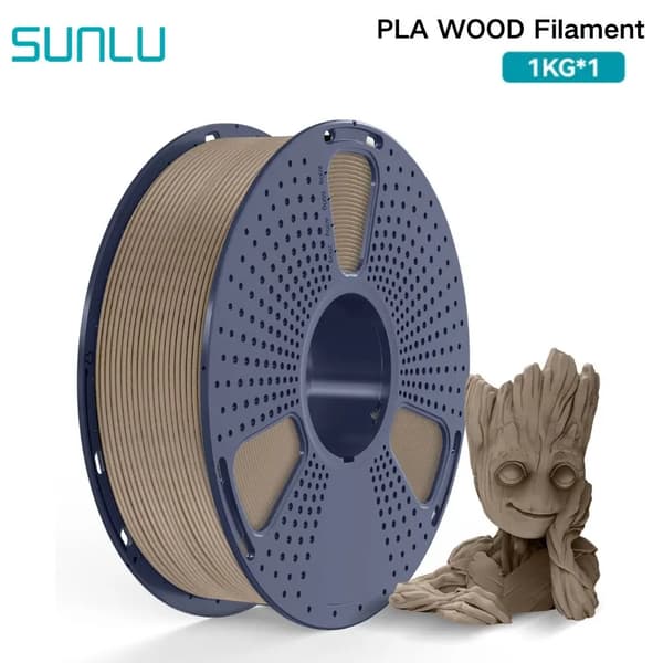 PLA Træ Filament, Naturlig Struktur og Duft, Zero Bubble Kvalitet,Træ