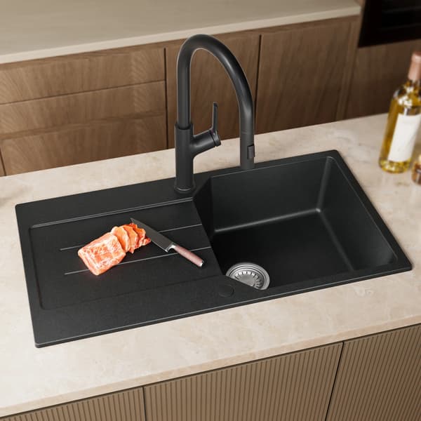 Køkkenvask, Undermount Design, Støjdæmpende Funktioner,sort