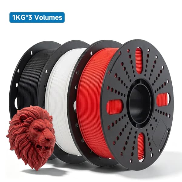 3D-printer filament, PETG-material, 1,75 mm diameter,PETG-1BK-1WT-1RD