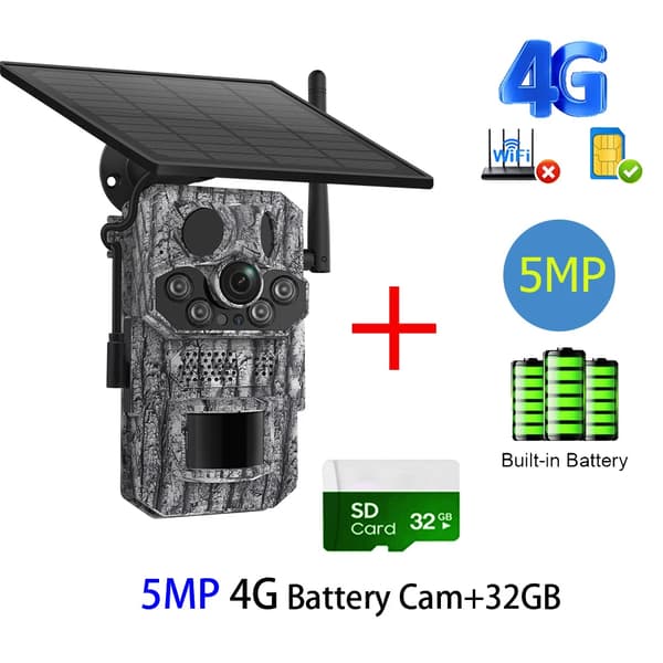 Vildt Jagtkamera, 2.4G Forbindelse, Nattesyn,5MP 32GB