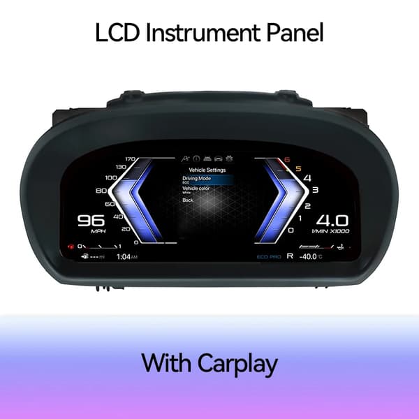 LCD Dashboard Panel, 10 Tommer, Tilpasseligt UI,med Carplay