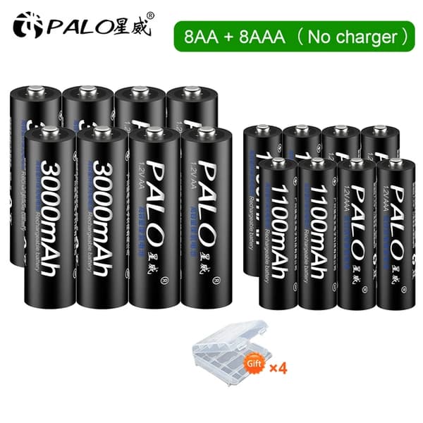 Genopladelige batterier, NiMH, smart oplader,8AA og 8AAA