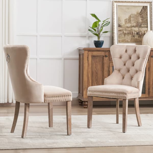 Matstolar, Klädd design, Träben,Beige