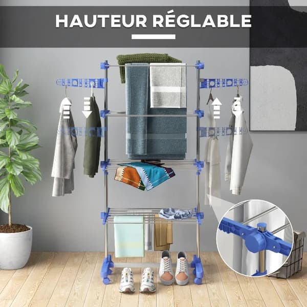Tørrerack, Foldbart Design, Multi-Niveau Kapacitet,hær grøn, 6