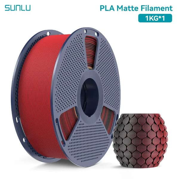 PLA Filament, 1,75 mm Diameter, Glat Overfladefinish,Sort-Rød