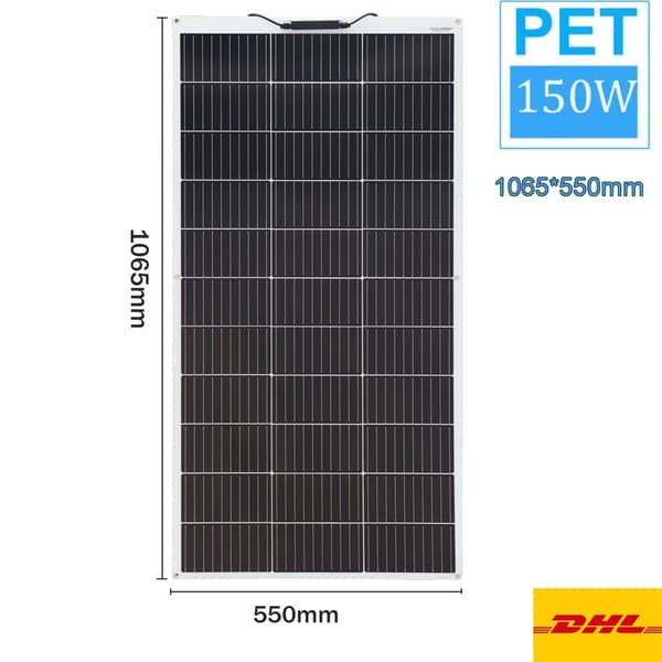 Solpanel, Flexibel Design, Hög Effektivitet,PET 150W 1065x550mm