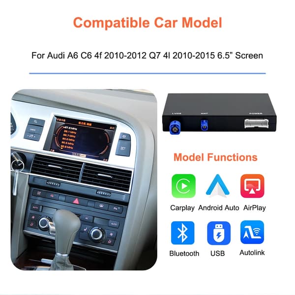 Trådlöst CarPlay-gränssnitt, Stöder Android Auto, Integrering av backkamera,AC-knapp