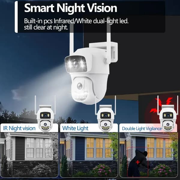 Säkerhetskamera, Dubbelobjektiv, Automatisk Spårning,1Pcs WIFI Kamera