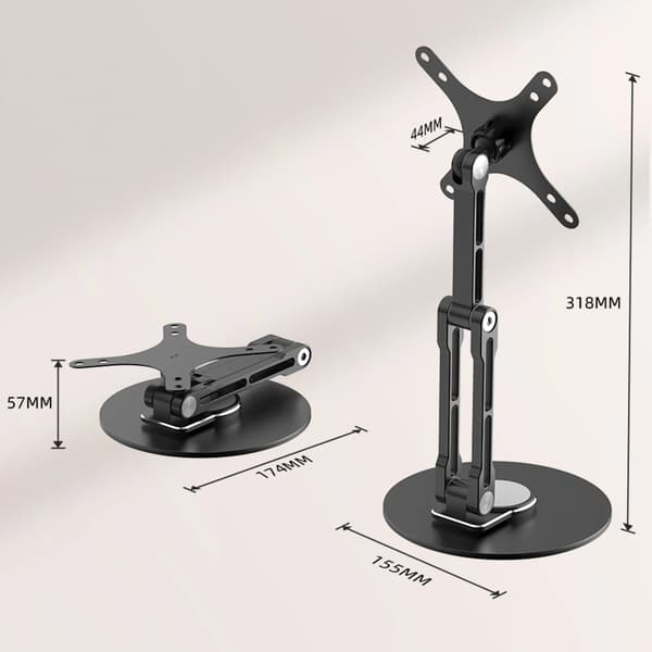 Monitorstativ, Ergonomisk Design, Justerbare Visningsvinkler,sort