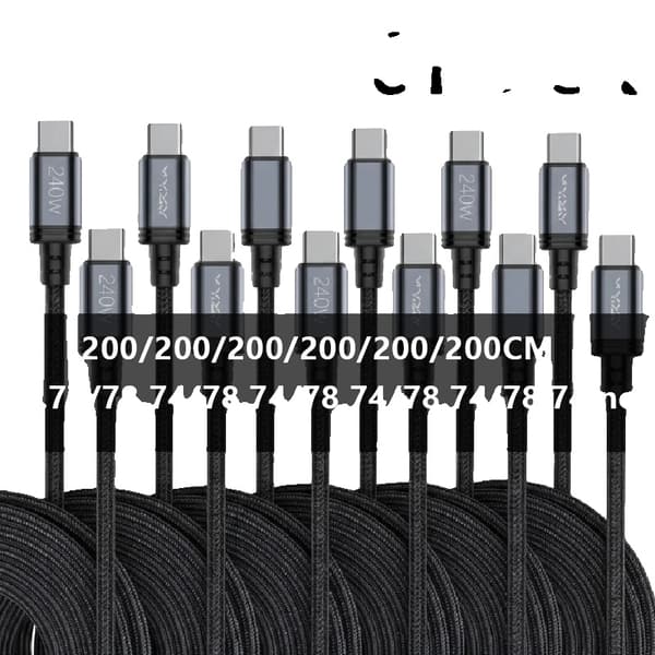 USB C Kabel, Hurtig Opladning, Data Synkronisering,2 Meter 6Pack