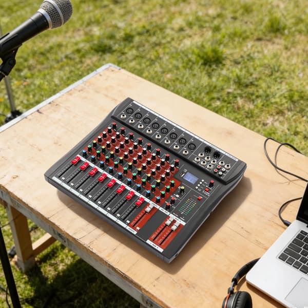 Lydmixer, 8 Kanaler, Bluetooth Trådløs Forbindelse,sort