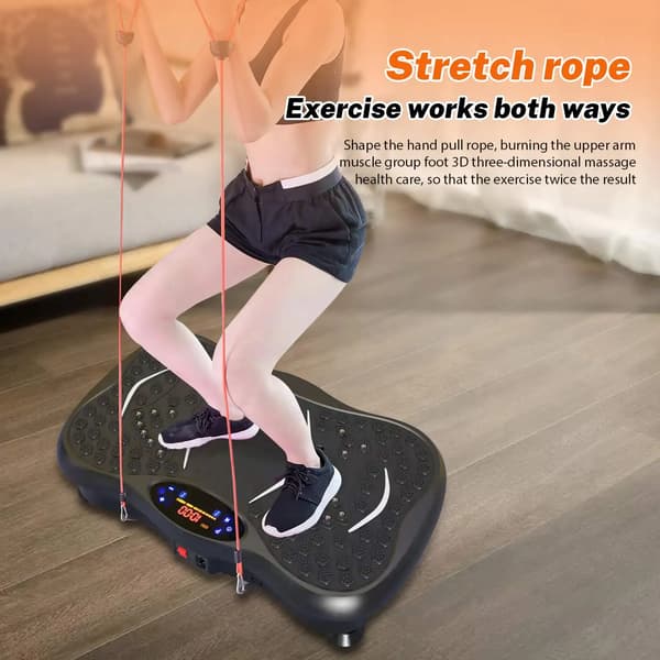 Vibrationsplade Maskine, Bluetooth Højttaler, 99 Hastighedsniveauer,sort