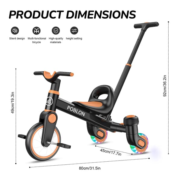 Drift Trike, 360° Spin, Justerbart Sæde,sort