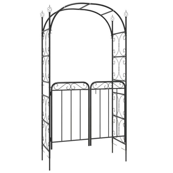 Trädgårdsbåge, Hållbart Stål, Elegant Design,svart