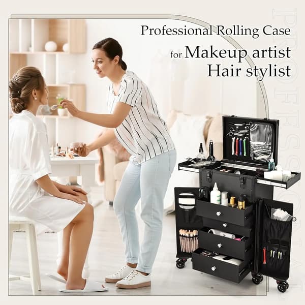Makeup Trolley, Multifunktionel, Bærbar Design,sort