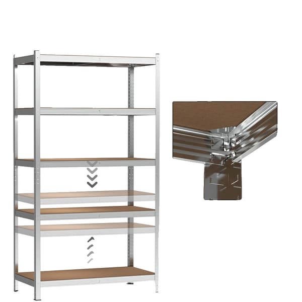 Robust hylde, 5-niveau design, nem montering,170x75x30cm(H X B X D)