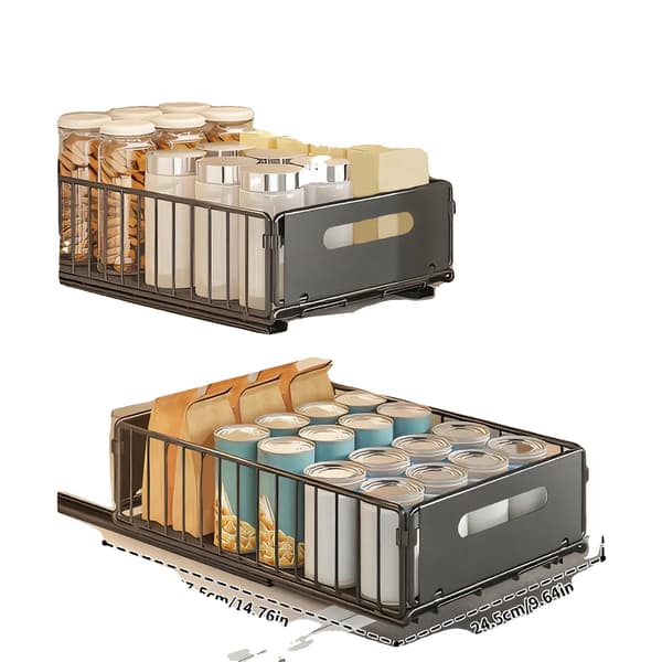 Under Disk Organisatör, Utdragbar Design, Höjdjusterbar,2Pcs Liten