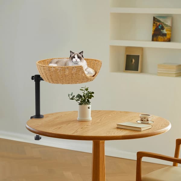 Kattbädd, Justerbar Design, Bekväm Stöd,Gul