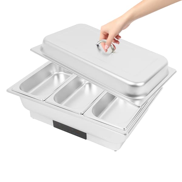 Elektrisk Chafing Dish, Rustfrit Stål, Intelligent Touchscreen Kontrol,Sølv