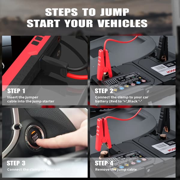 Bil Jump Starter, 12000mAh Power Bank, 3600A Spidsstrøm,CYD17